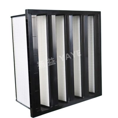 Un buen precio. Filtro de aire tipo V con marco de ABS 0.4um Filtro de aire para sistema HVAC Personalizado en línea