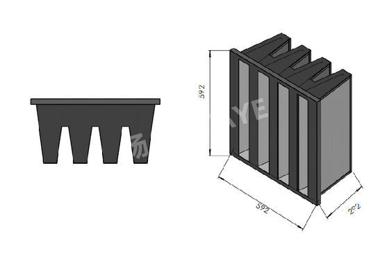 Good price 14sqm Area HEPA Media Filter V Bank Air Conditioner Filters online