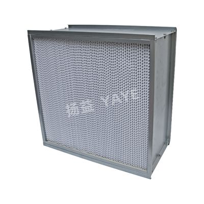Un buen precio. Tamaño personalizado Filtro de aire HEPA Grado de pliegue profundo 484 * 484 * 150mm Marco de acero galvanizado en línea