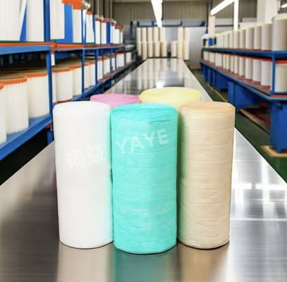 Un buen precio. Rollo de material filtrante de aire de 5 micras, rollo de medio filtrante de aire de 5um en línea