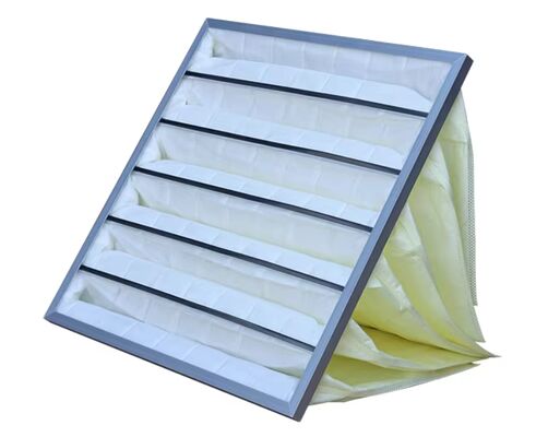 Un buen precio. Eficiencia Bolsa de filtro de fibra sintética Bolsa de filtro de aire con marco de aleación de aluminio en línea