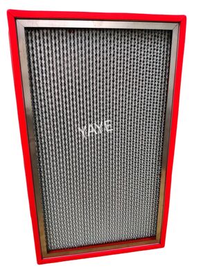 Bom preço. Filtro de ar retangular de alta temperatura com eficiência de 99,99% e longa vida útil de 12 a 18 meses para filtragem de ar on-line